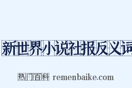新世界小说社报反义词是什么意思的图片